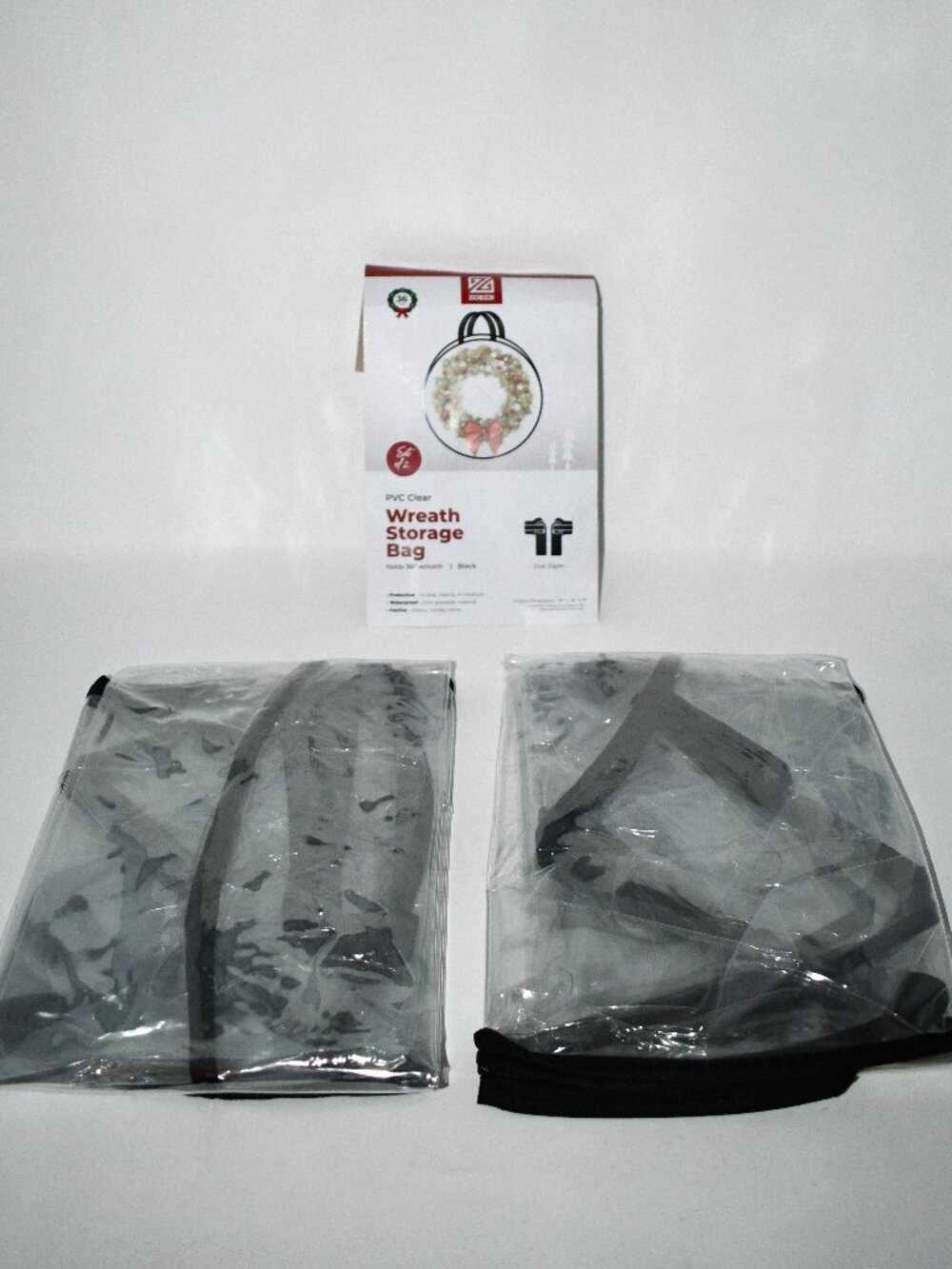 ZOBER 2 Pack 36" Christmas Wreath Storage Bags, Black, NWT Condition: New with t